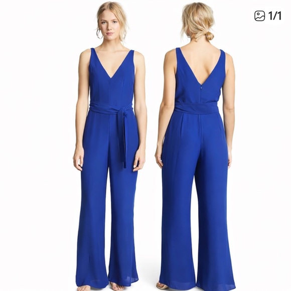 Amanda Uprichard Pants - Amanda uprichard blue Lamar jumpsuit